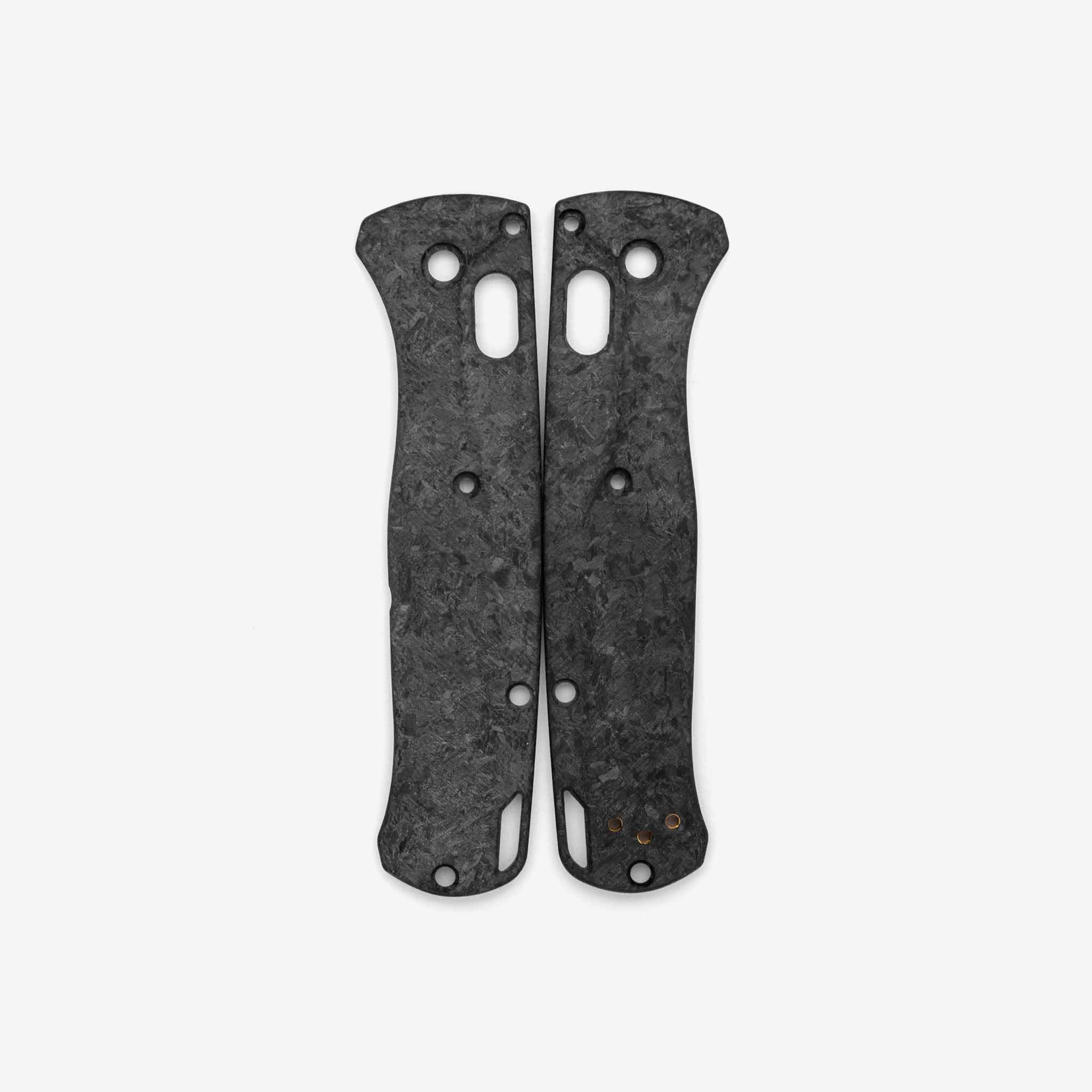 Shredded carbon fiber Crossfade scales for the Benchmade Mini Bugout.