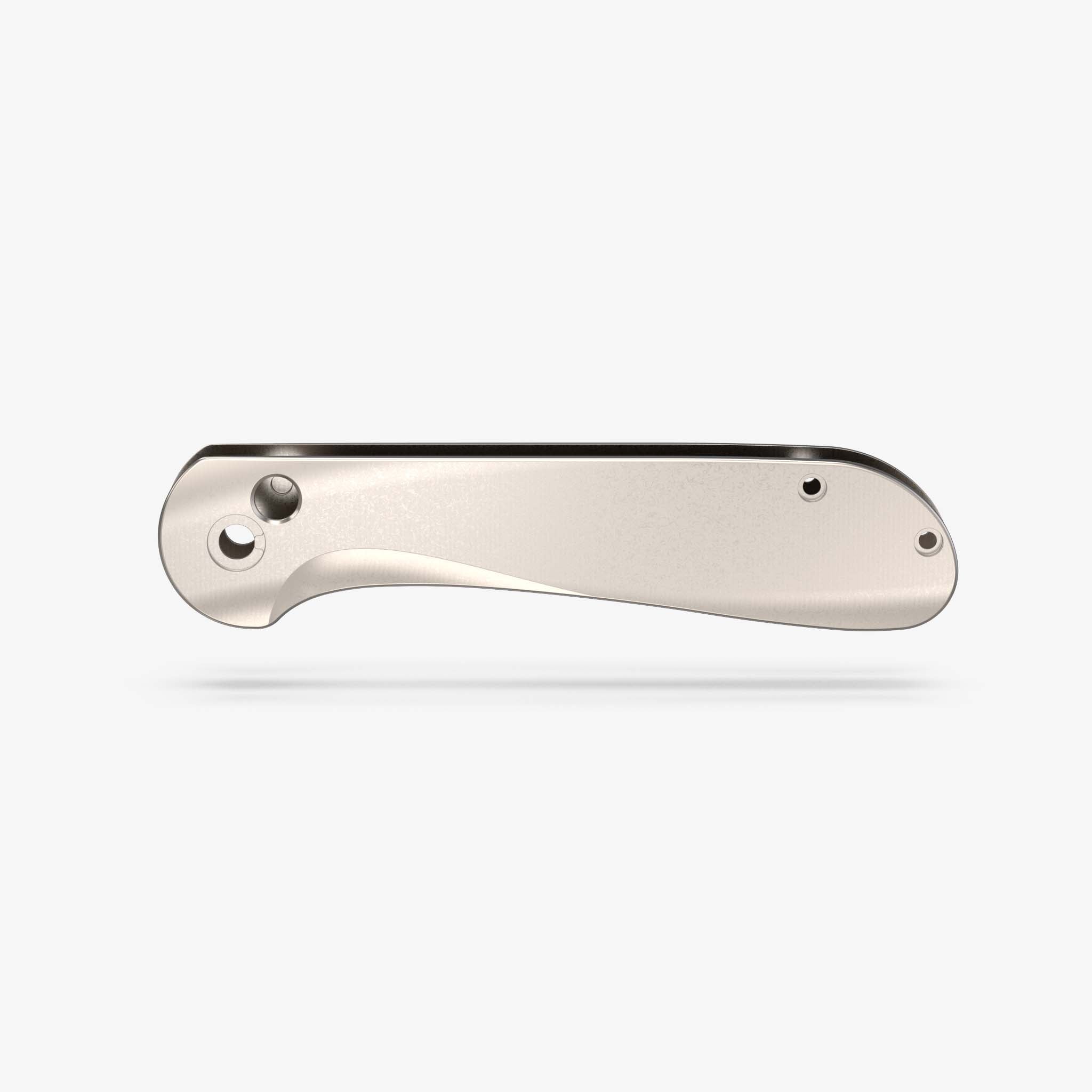 Contoured Titanium Scales for CIVIVI Elementum Button Lock Knife-Titanium Stonewash
