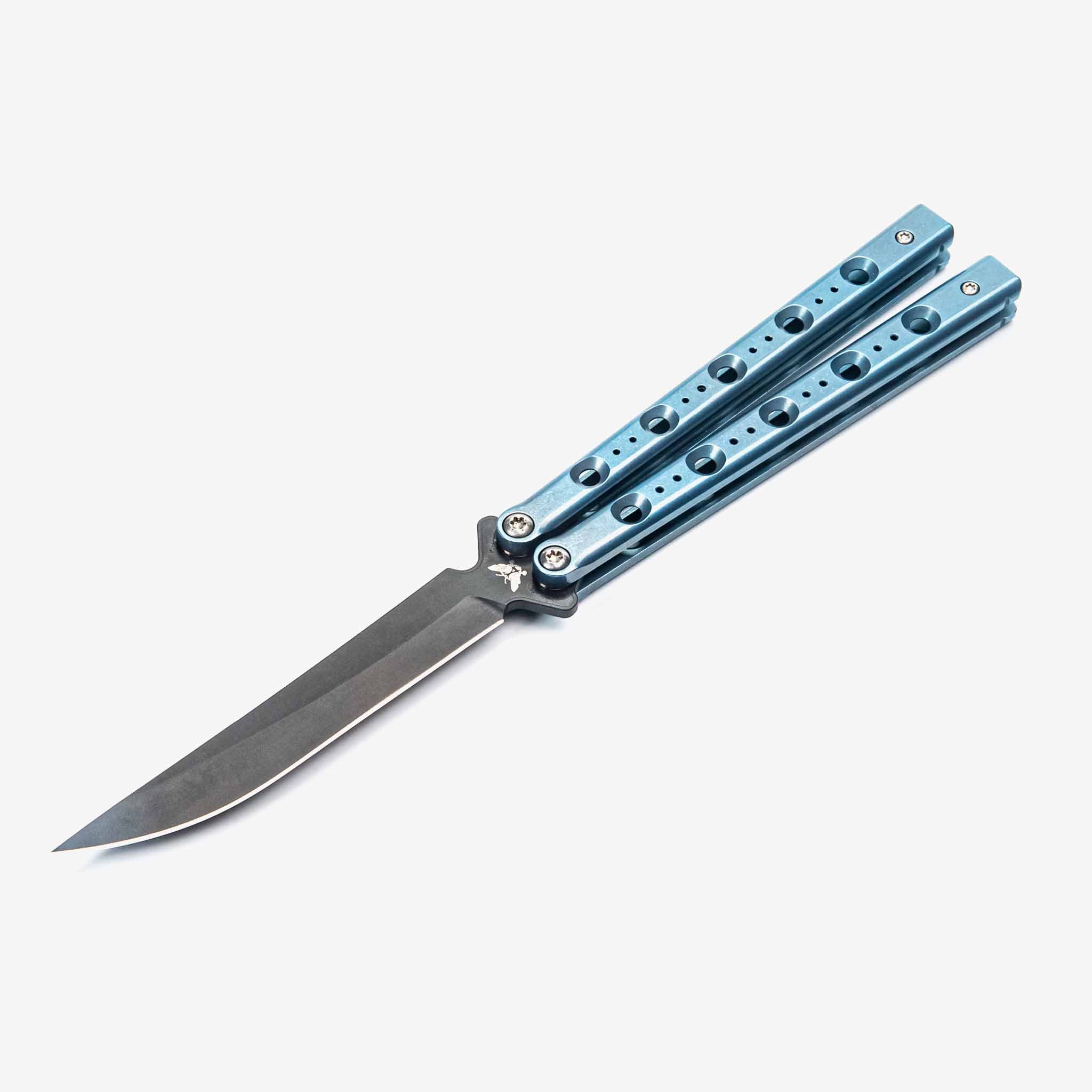 FLY One - Titanium Balisong-Balisong Knife-Flytanium USA-Stone Blue 110-Flytanium