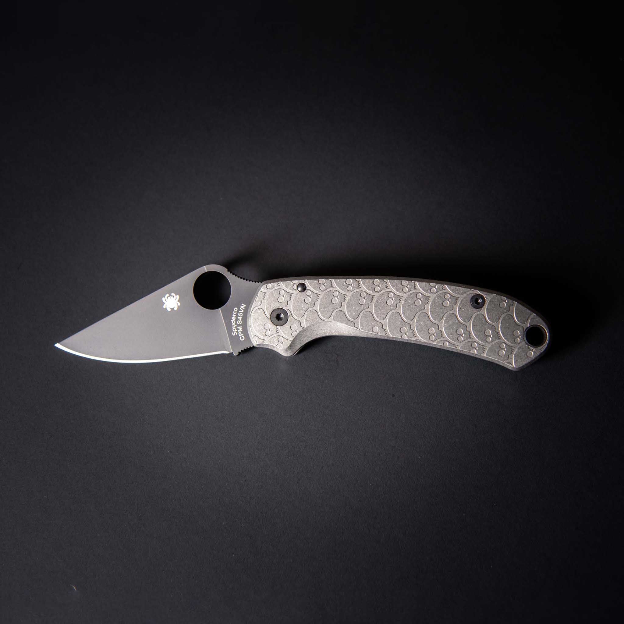 Flytanium X PLAYGE - Stonewash Titanium Scales for Spyderco Para 3-Scales-Flytanium-Flytanium