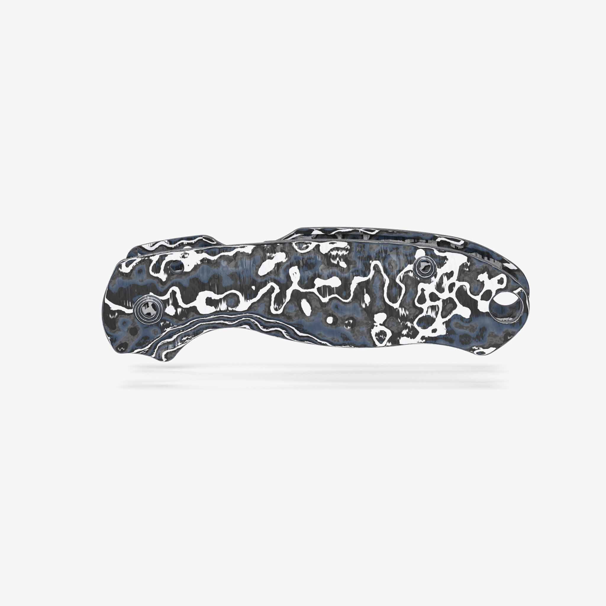 Lotus Scales - Carbon Fiber - Spyderco Para 3-Scales-Flytanium-White Storm-Flytanium