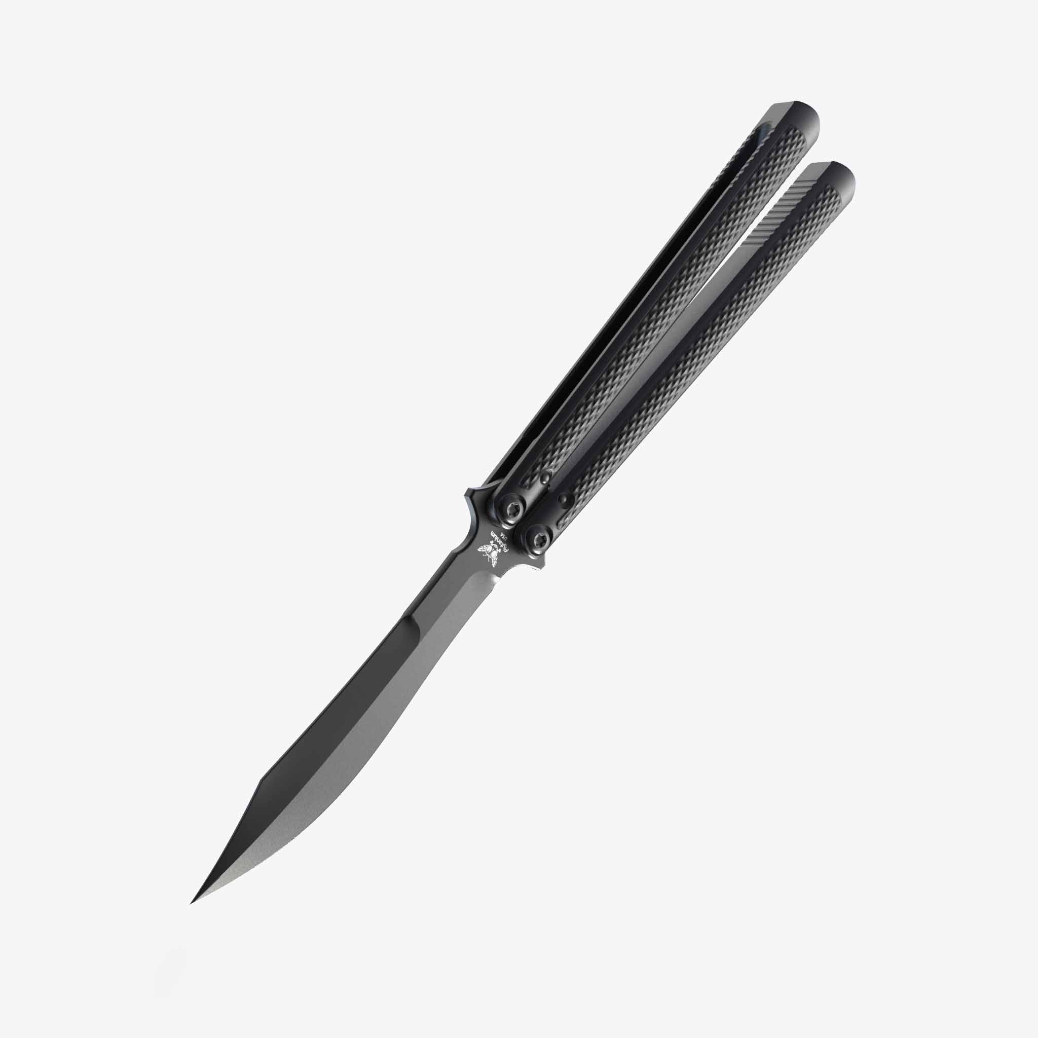 Talisong Z - Balisong Knife-Balisong Knife-Flytanium USA-Scimitar - Bearing-Black-Black DLC-Flytanium