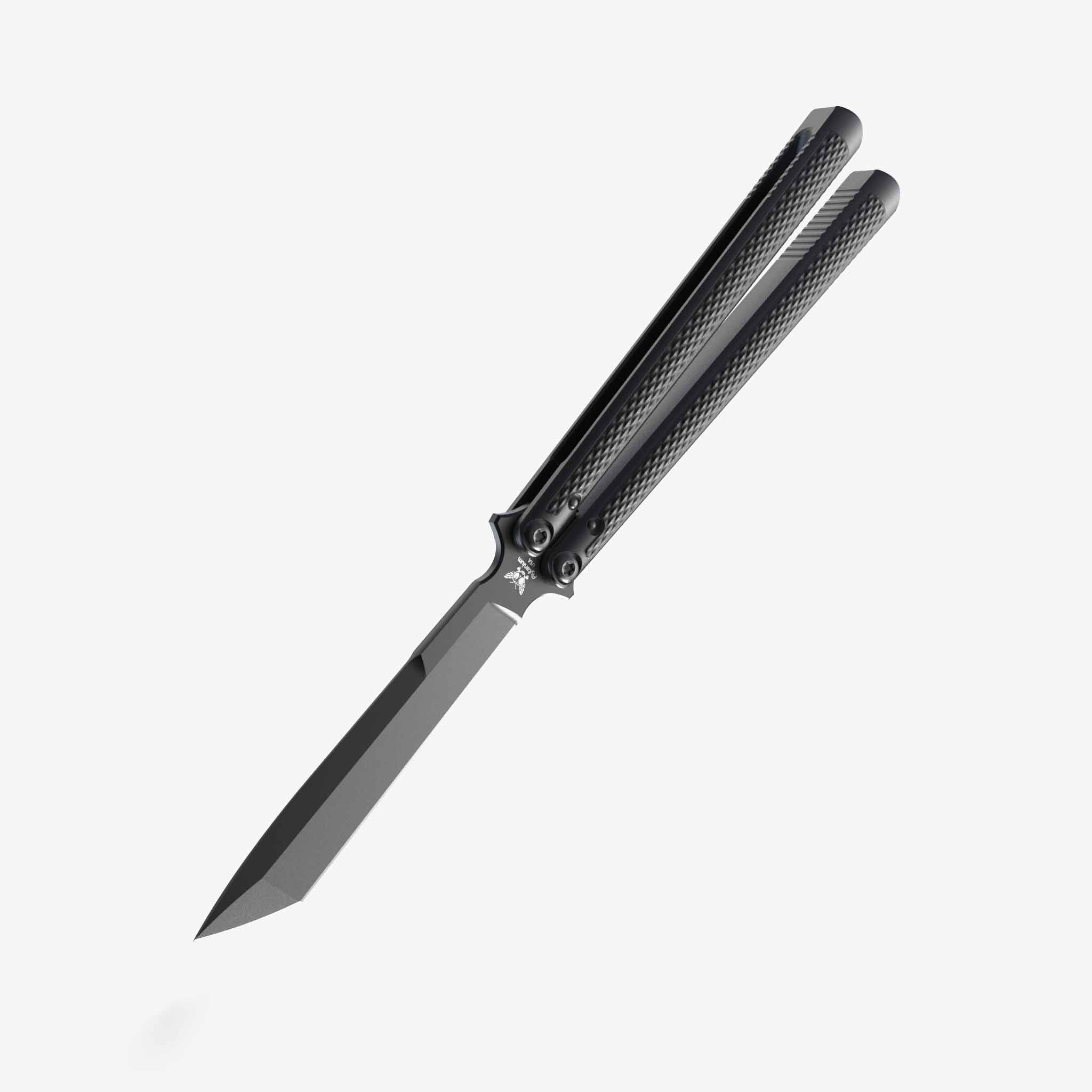 Talisong Z - Balisong Knife-Balisong Knife-Flytanium USA-Tanto - Bushing-Black-Black DLC-Flytanium