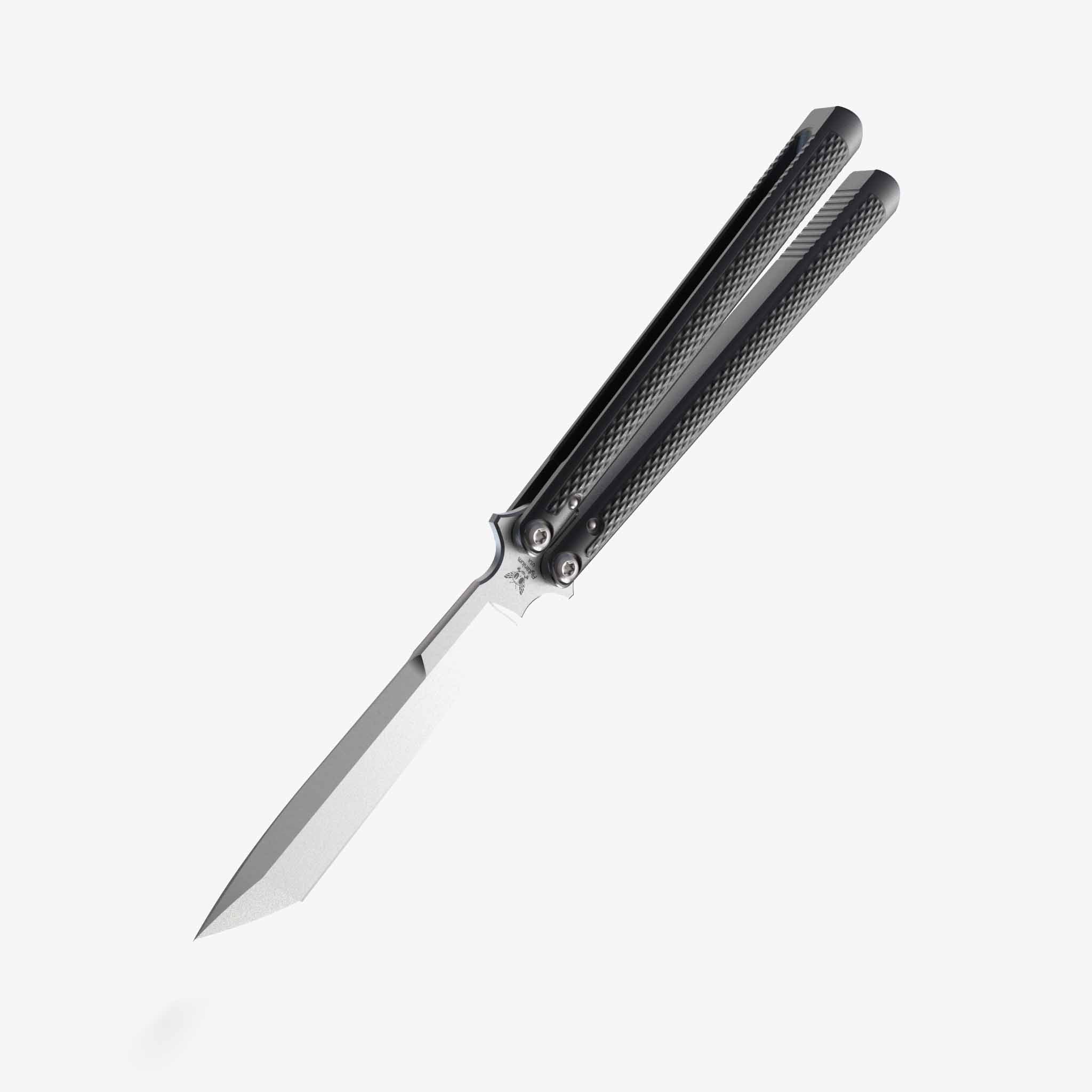 Talisong Z - Balisong Knife-Balisong Knife-Flytanium USA-Tanto - Bushing-Black-Stonewash-Flytanium