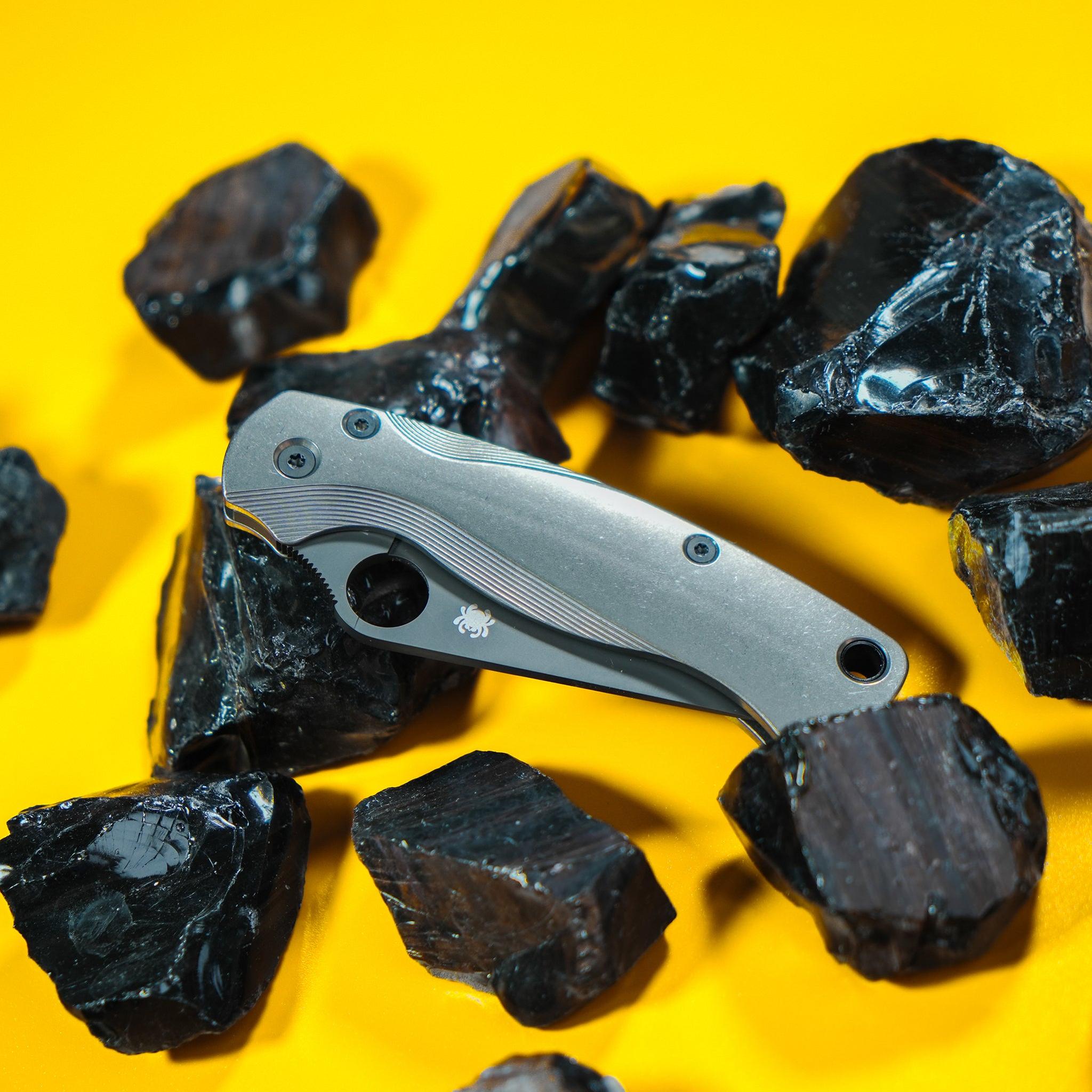 Titanium Lotus Scales for Spyderco Paramilitary 2 Knife-Scales-Spyderco-Flytanium