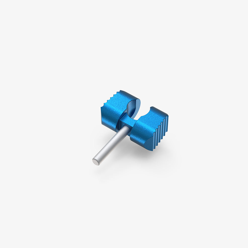 Spyderco Manix 2 bright blue aluminum ball cage.