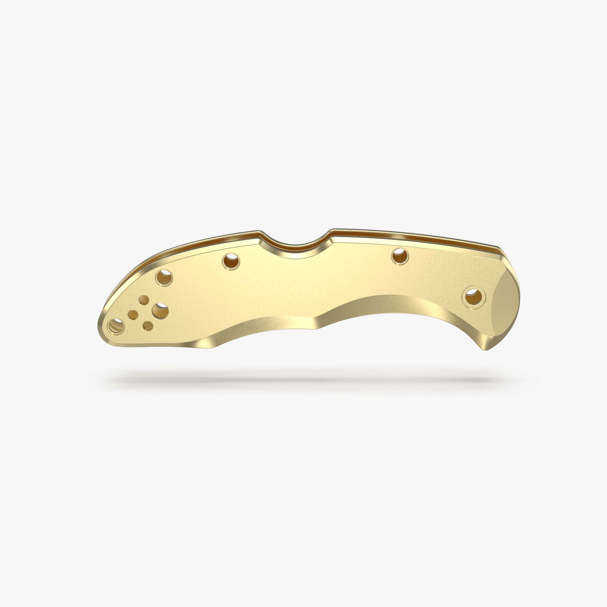 Brass Scales for Spyderco Delica Knife-Brass Stonewash