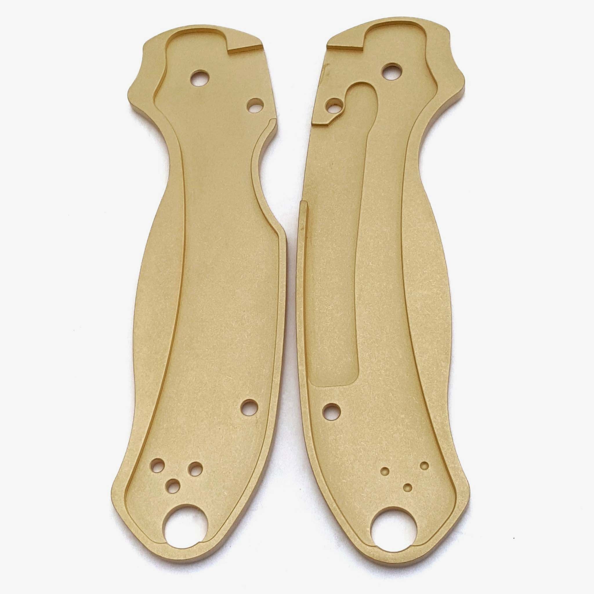 Classic Brass Scales for Spyderco Para 3 Knife-Brass Stonewash