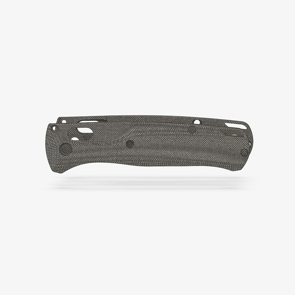 Crossfade scales for the Benchmade Bugout in black canvas micarta.