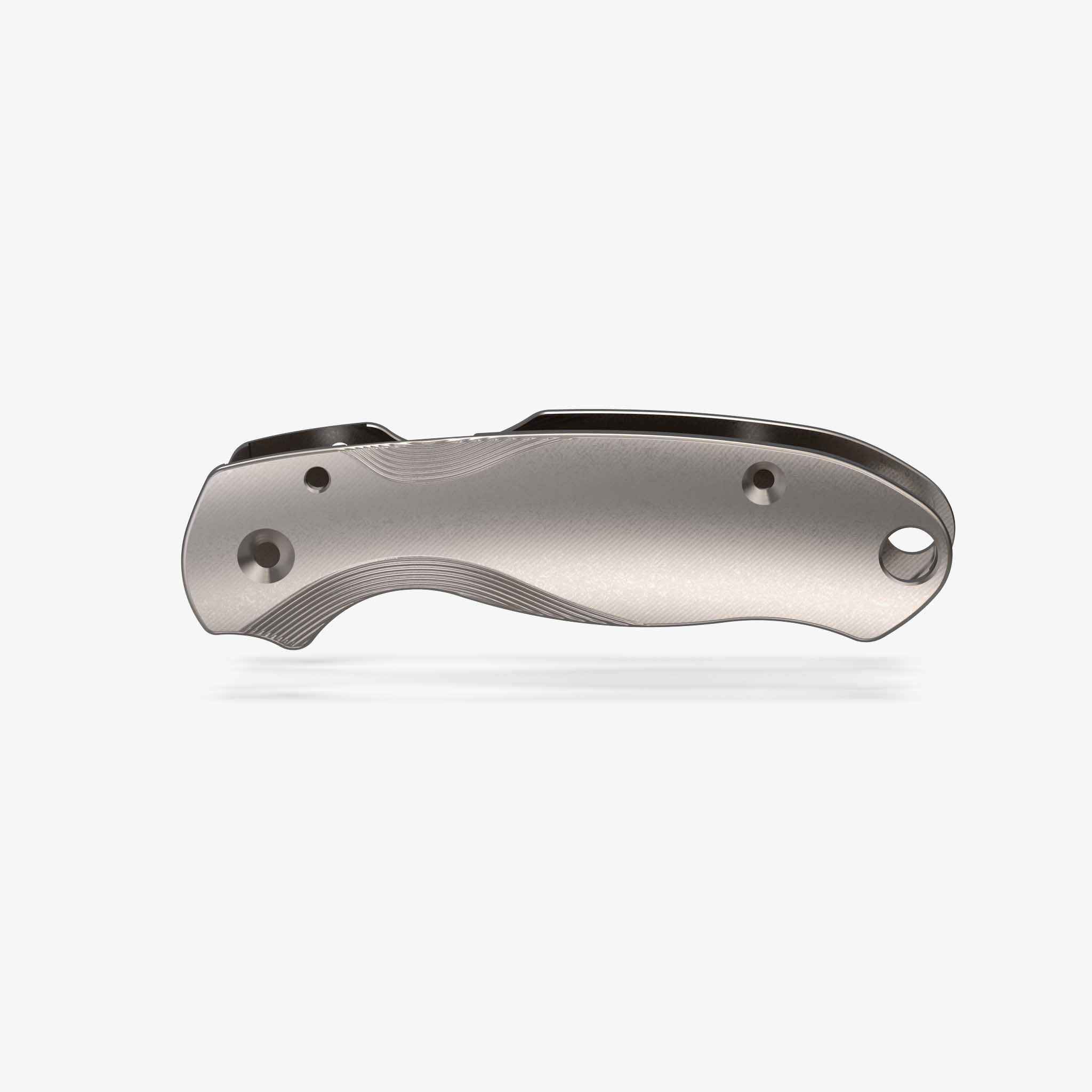 Lotus Titanium Scales for Spyderco Para 3 Knife-Titanium Stonewash