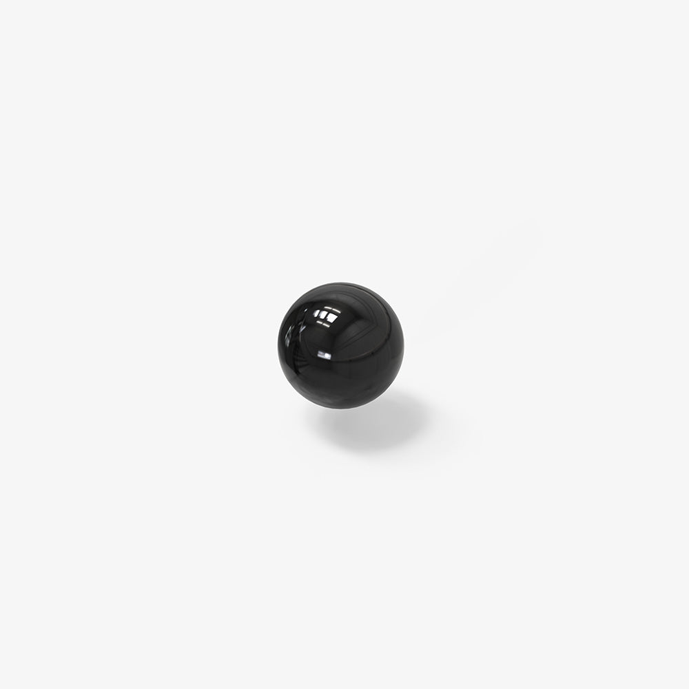 A replacement ball bearing made out of black ceramic for the Spyderco Manix 2 knife