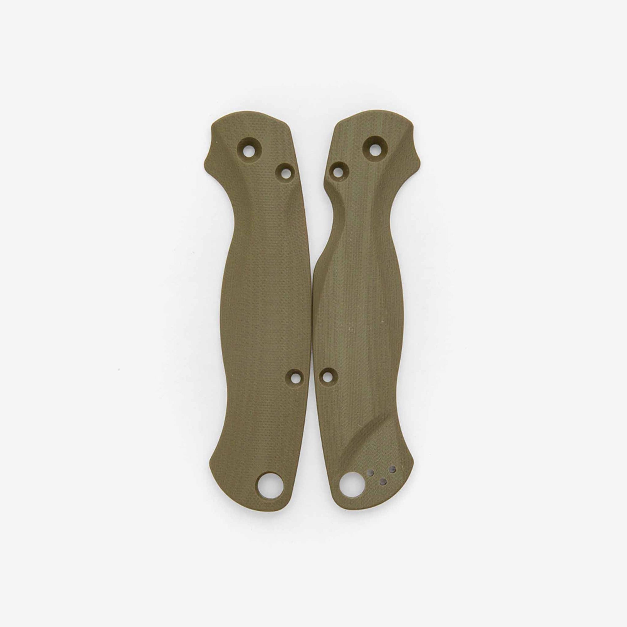 G-10 Lotus scales for the Spyderco Paramilitary 2 knife in the color OD Green