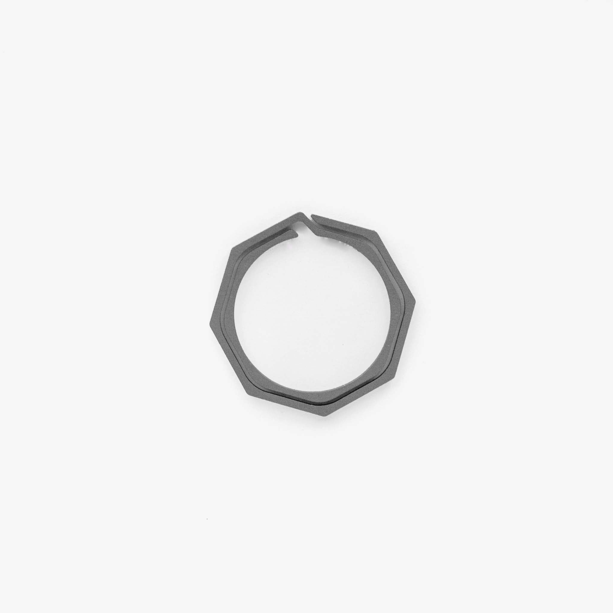 Titanium Flytanium Octagonal Keyring-Titanium Blasted