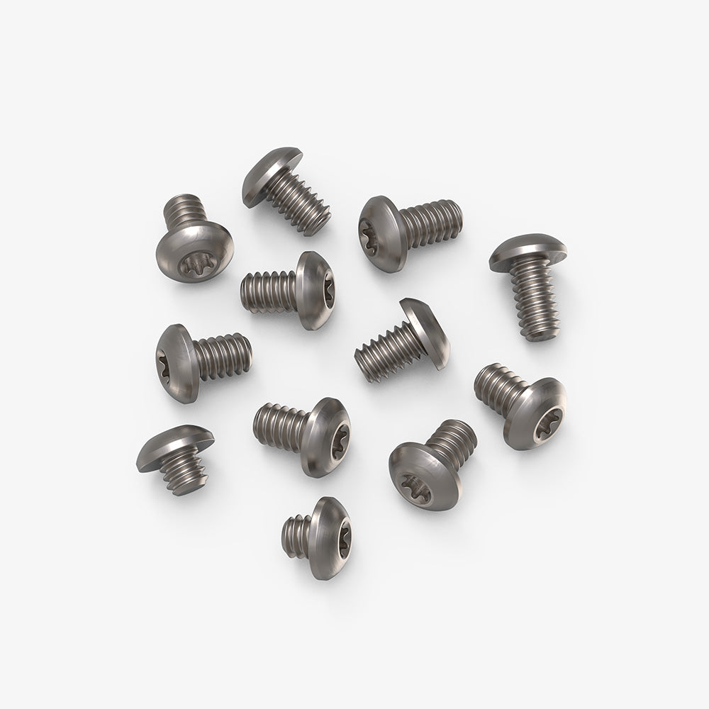 Silver titanium screws for the Benchmade Bugout and Mini Bugout.