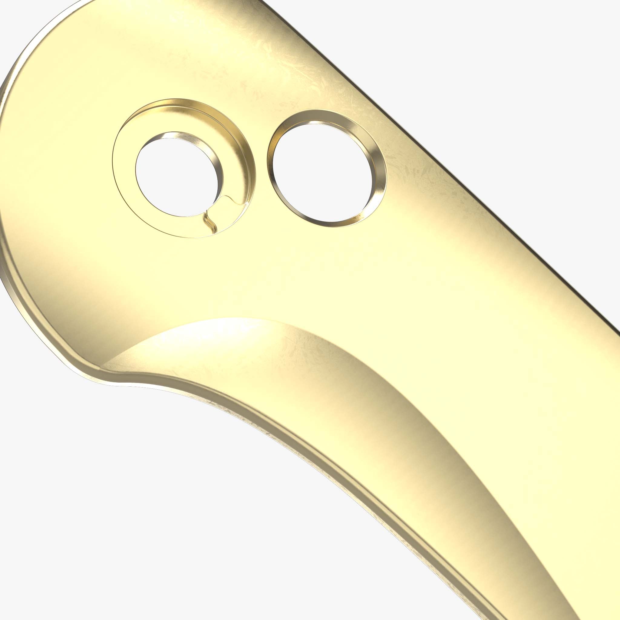 Contoured Brass Scales for CIVIVI Elementum Button Lock Knife-Brass Stonewash