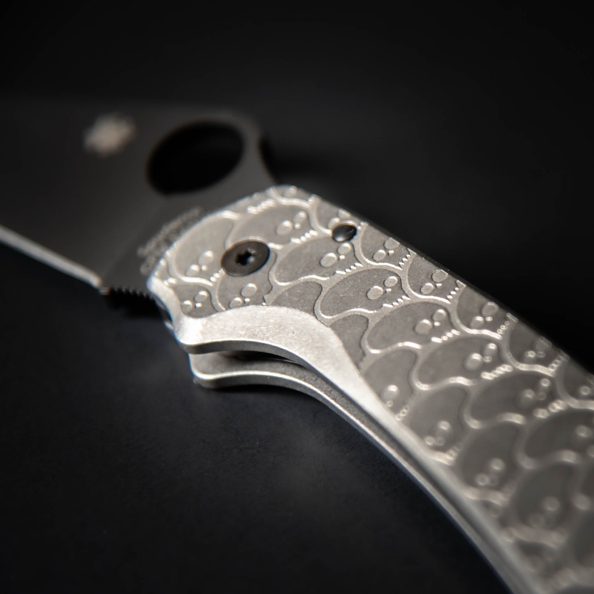 Flytanium X PLAYGE - Stonewash Titanium Scales for Spyderco Para 3-Scales-Flytanium-Flytanium