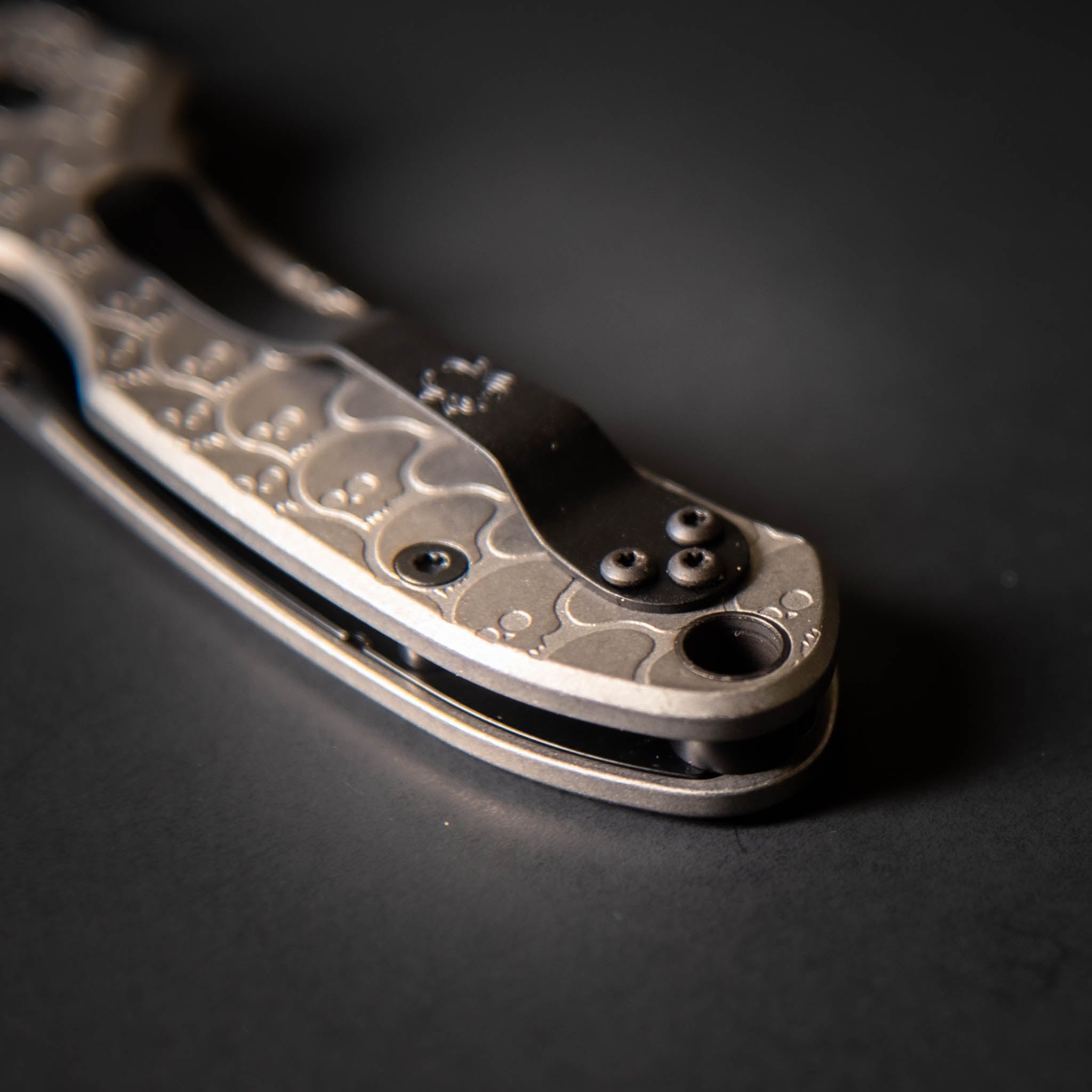 Flytanium X PLAYGE - Stonewash Titanium Scales for Spyderco Para 3-Scales-Flytanium-Flytanium