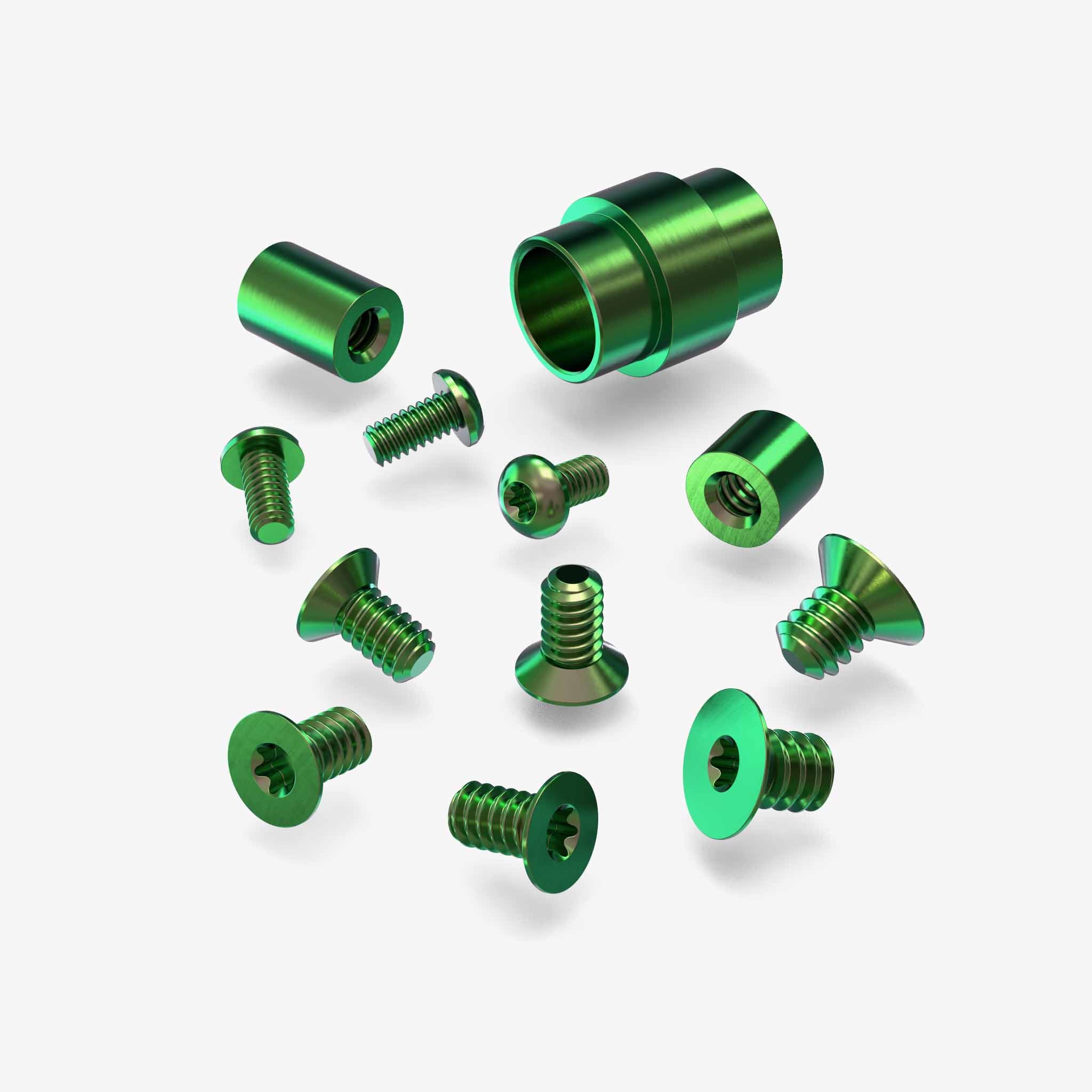 Full Titanium Hardware Kit for Spyderco Paramilitary 2 Knife-Hardware-Spyderco-Green Anodize-Flytanium