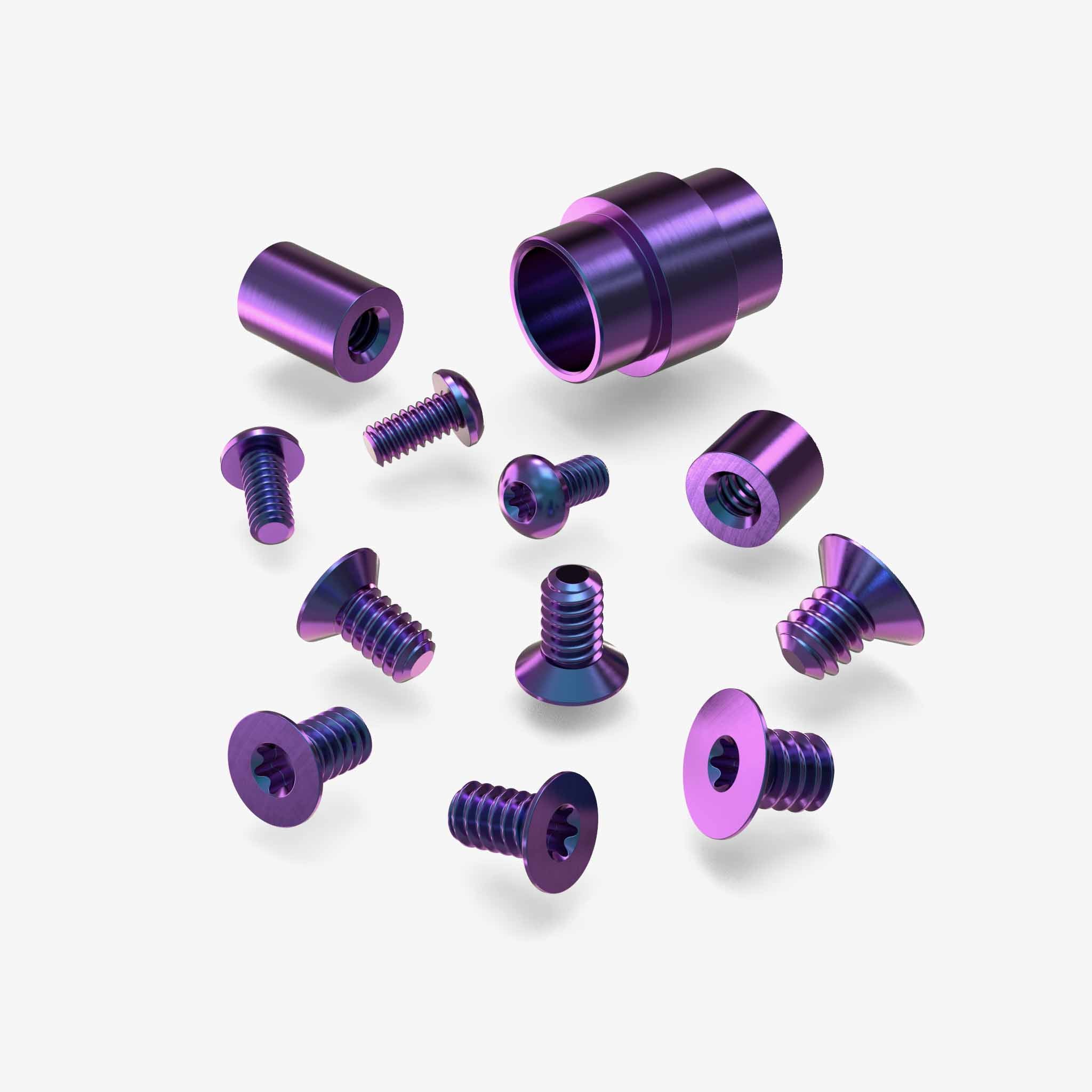 Full Titanium Hardware Kit for Spyderco Paramilitary 2 Knife-Hardware-Spyderco-Purple Anodize-Flytanium