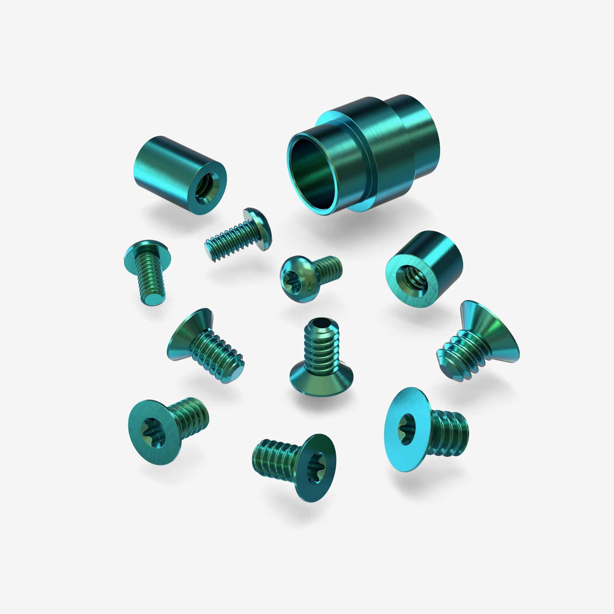 Full Titanium Hardware Kit for Spyderco Paramilitary 2 Knife-Hardware-Spyderco-Teal Anodize-Flytanium