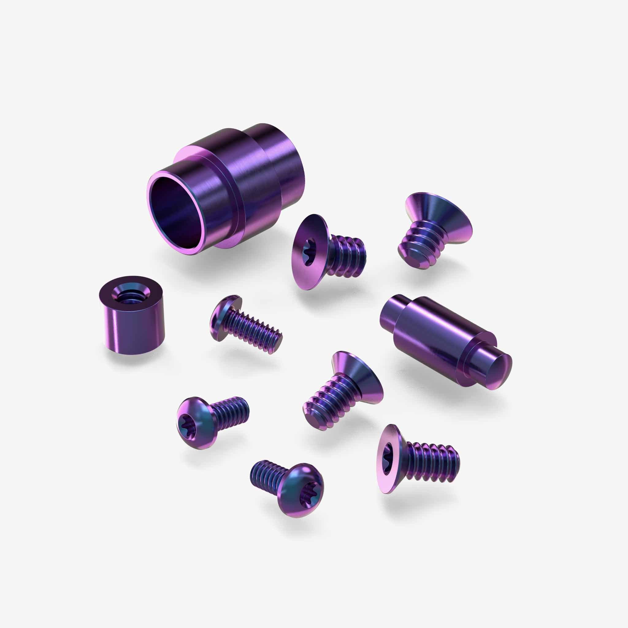 Hardware Kit - Titanium - Spyderco Para 3-Hardware-Spyderco-Purple Anodize-Flytanium