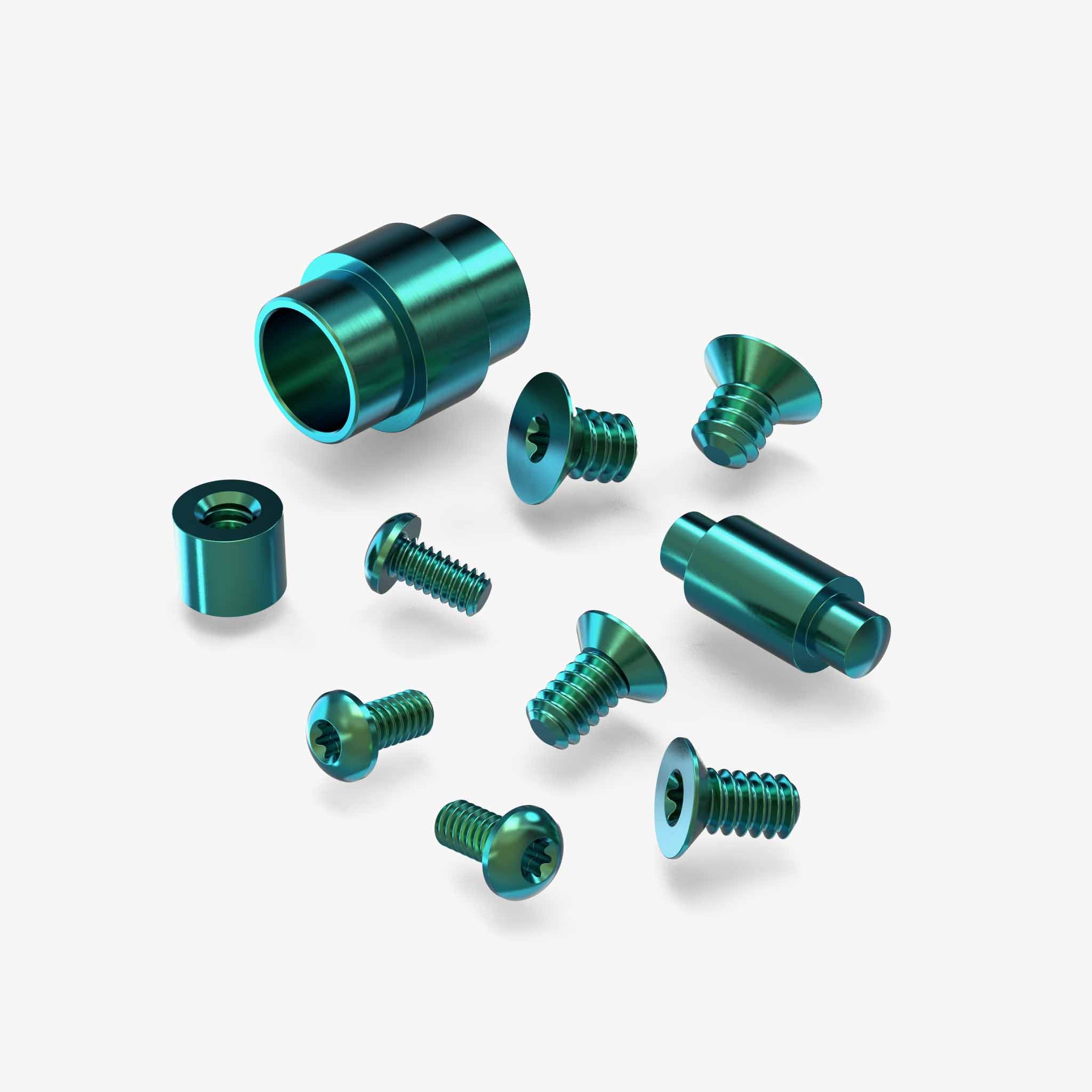 Hardware Kit - Titanium - Spyderco Para 3-Hardware-Spyderco-Teal Anodize-Flytanium