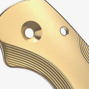 Lotus Brass Scales for Spyderco Para 3 Knife-Brass Stonewash