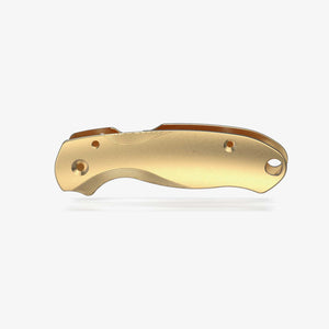 Lotus Brass Scales for Spyderco Para 3 Knife-Brass Stonewash