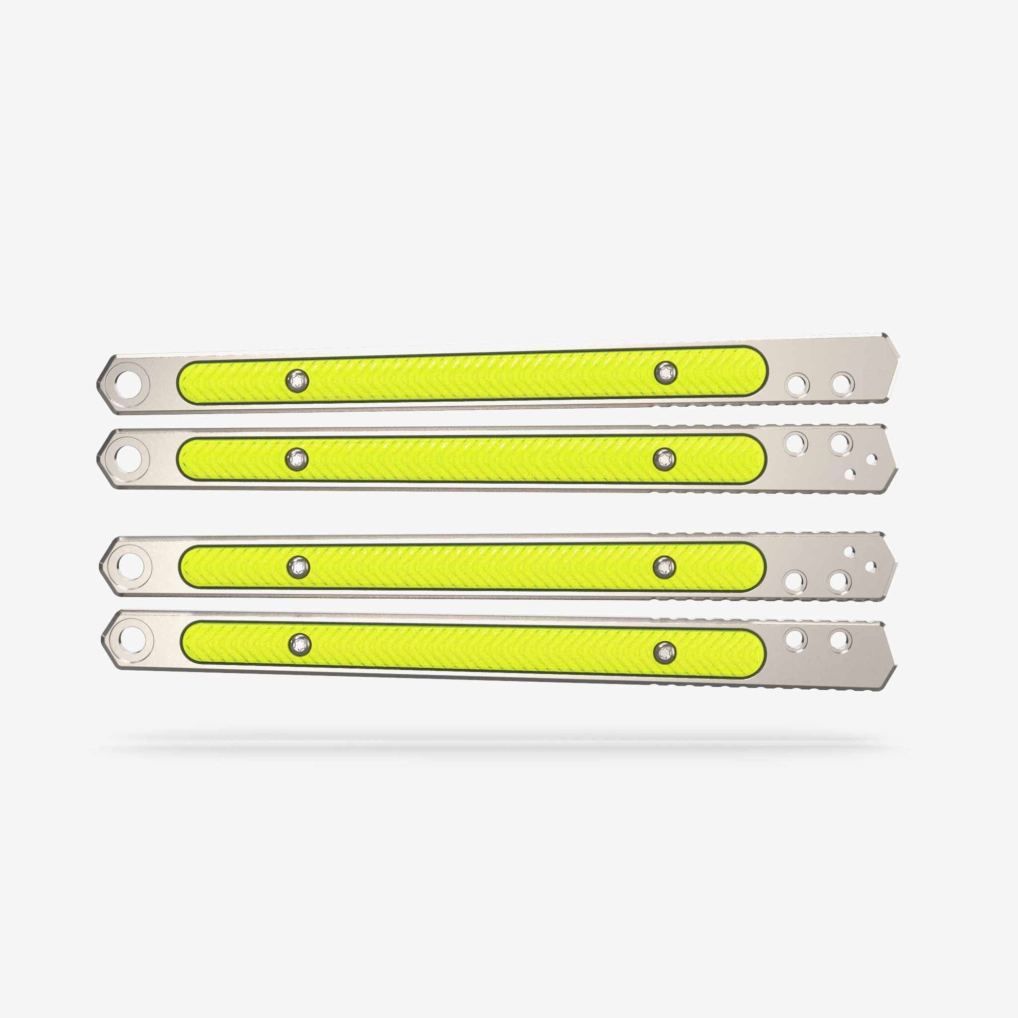 Titanium G-10 Inlay Handles for Kershaw Lucha Knife-Dayglow Yellow
