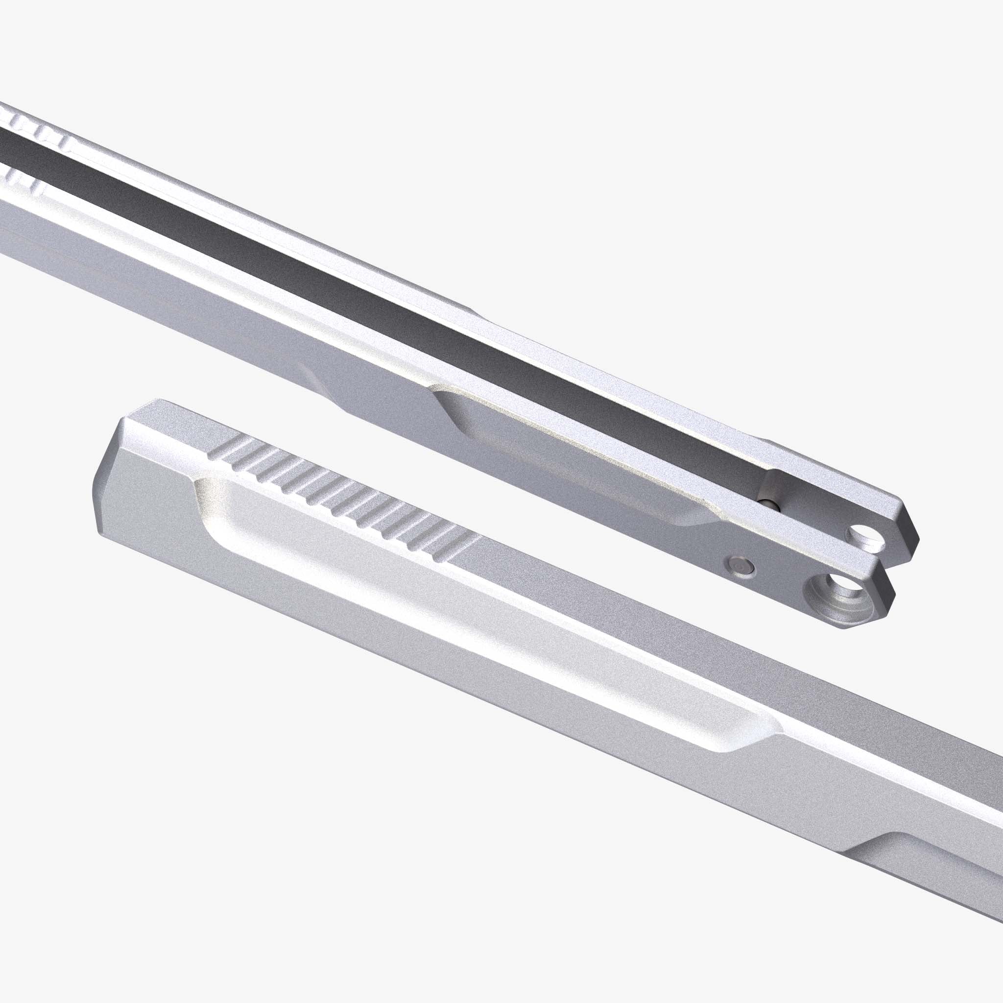 Aluminum v1.5 Handles for the Kershaw Lucha Balisong-Silver Cloud