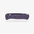 The Benchmade Bugout knife with custom Crossfade scales in purple G-10.
