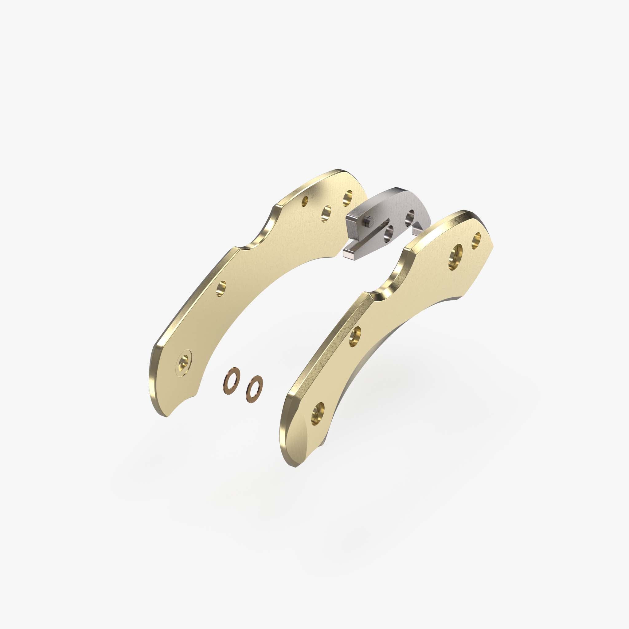 Brass Scale Kit for Spyderco Dragonfly Knife-Brass Stonewash