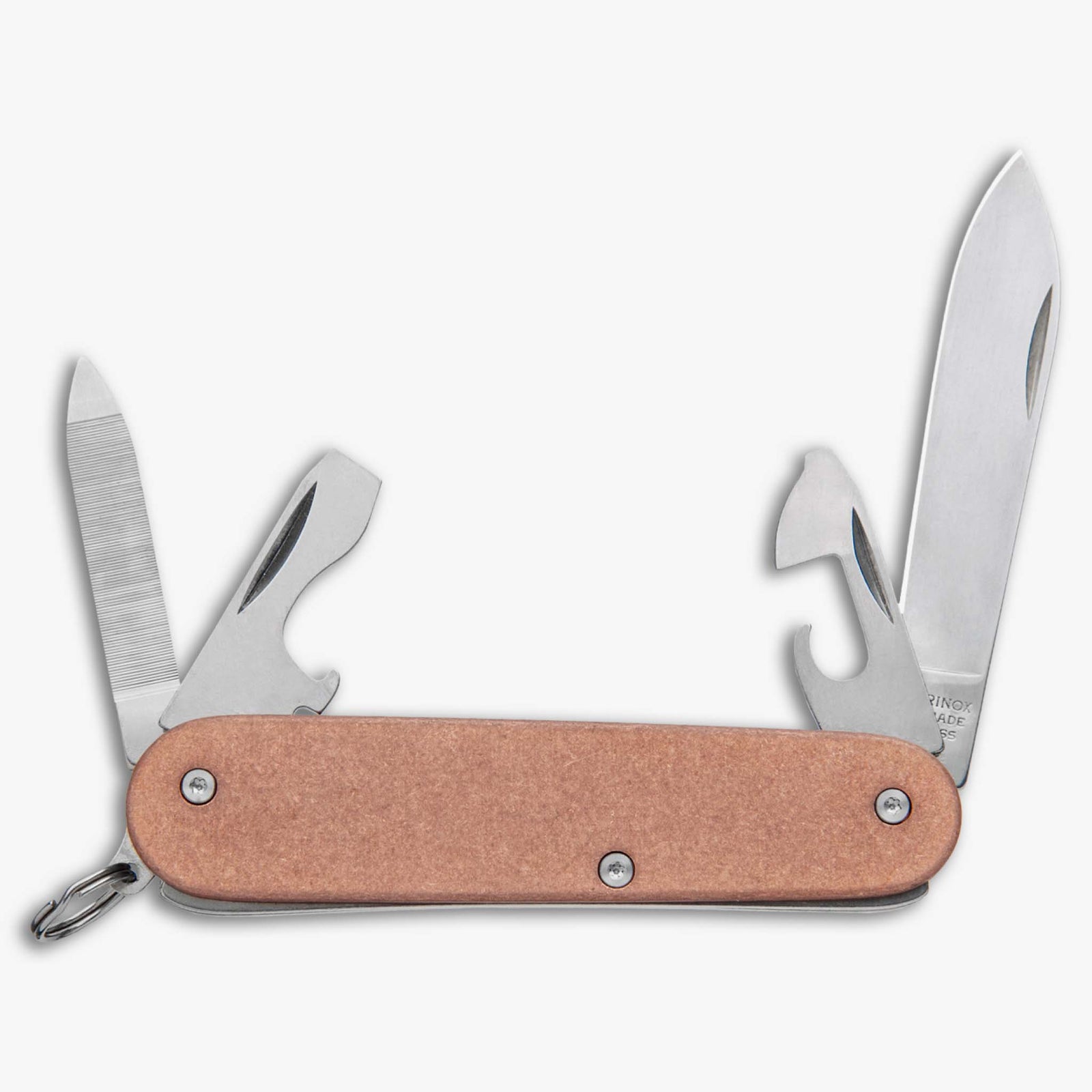 Victorinox Swiss Army Cadet Knife w/Flat Copper Scales & Titanium Hardware-Copper Stonewash