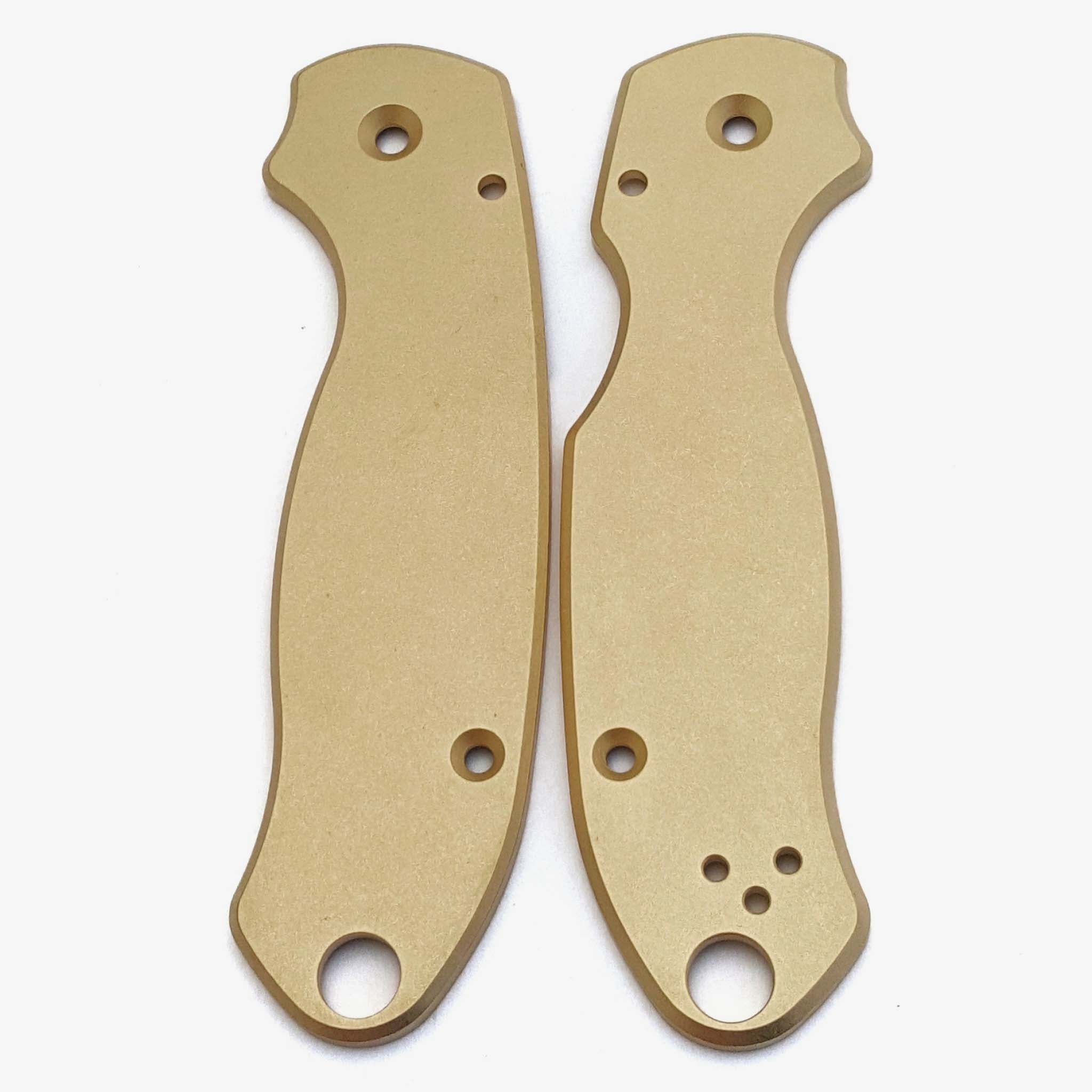Classic Brass Scales for Spyderco Para 3 Knife-Brass Stonewash