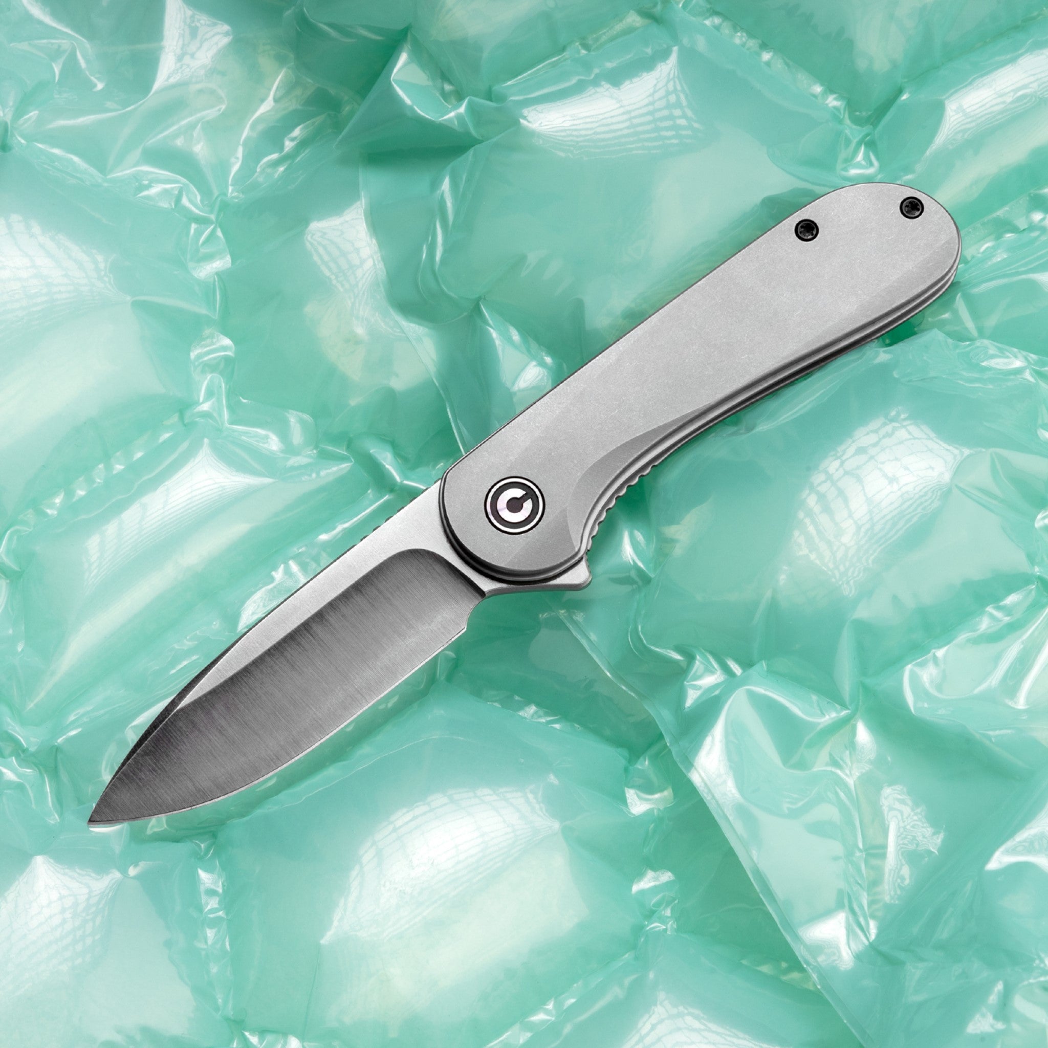 Civivi Elementum Titanium Scales Installed Open