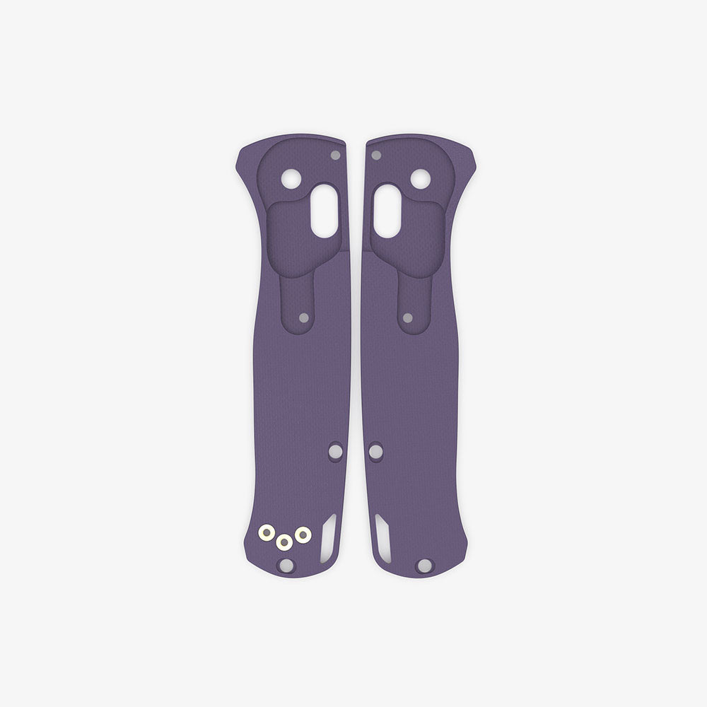 Inside milling of the Benchmade Bugout knife with custom Crossfade scales in purple G-10.