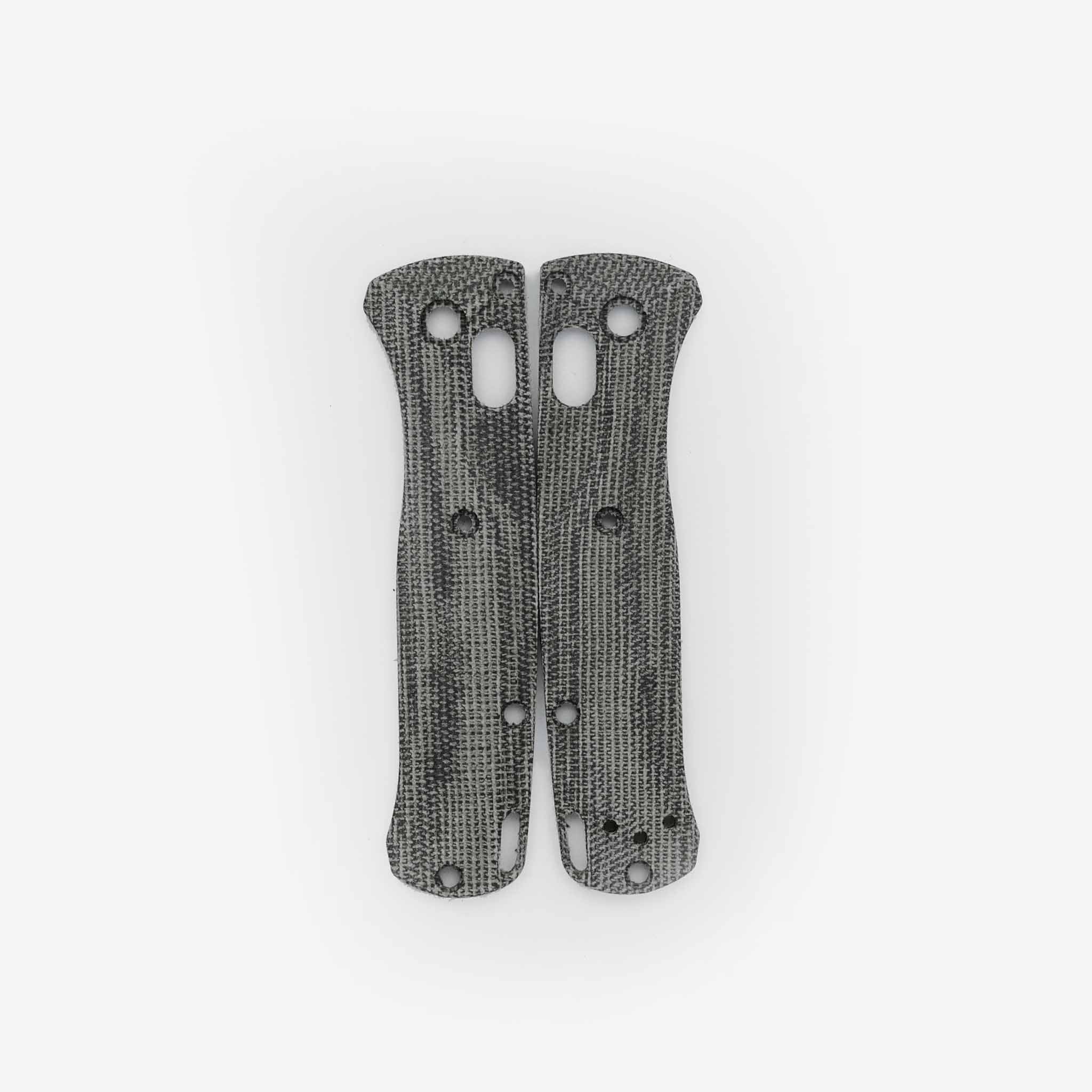 Crossfade scales for the Benchmade Mini Bugout in black canvas micarta.