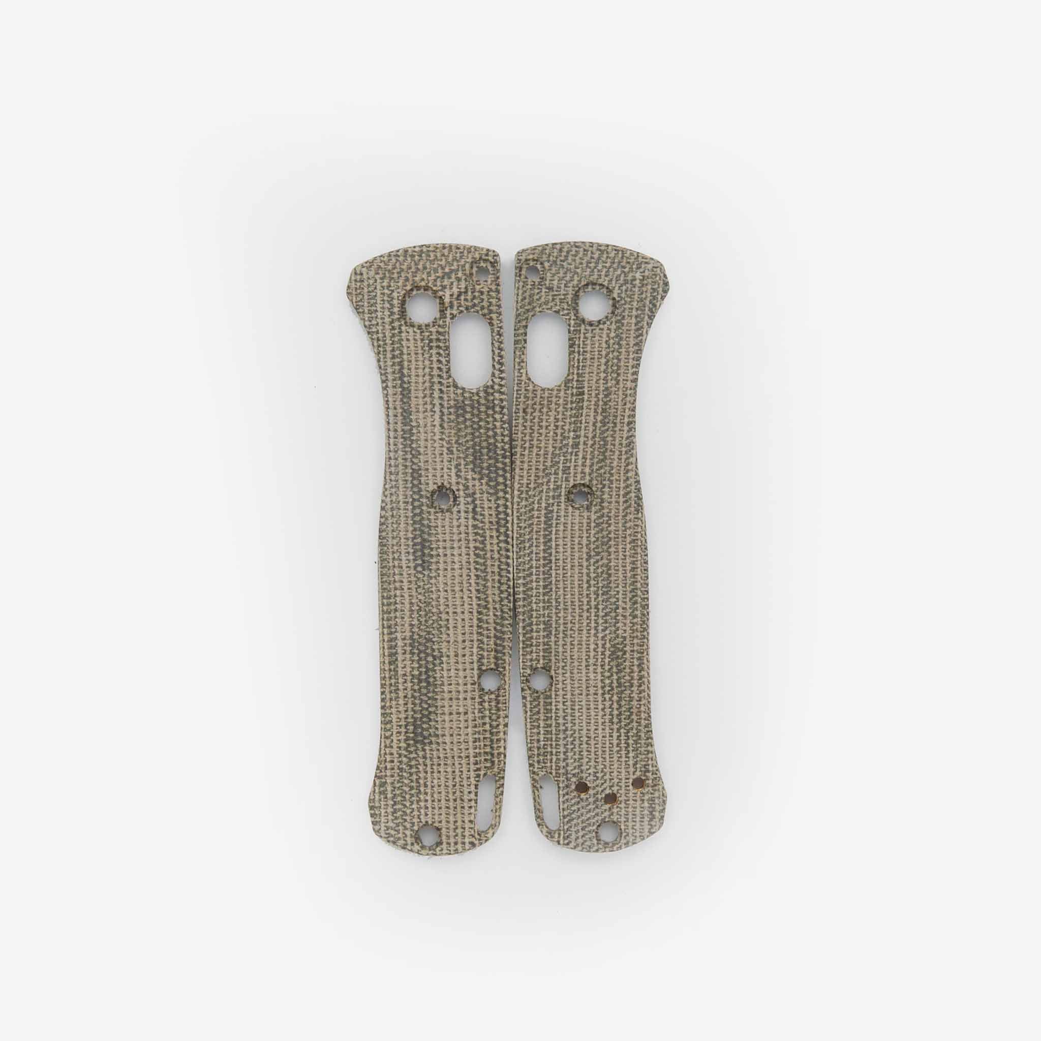 Crossfade scales for the Benchmade Mini Bugout in green canvas micarta.