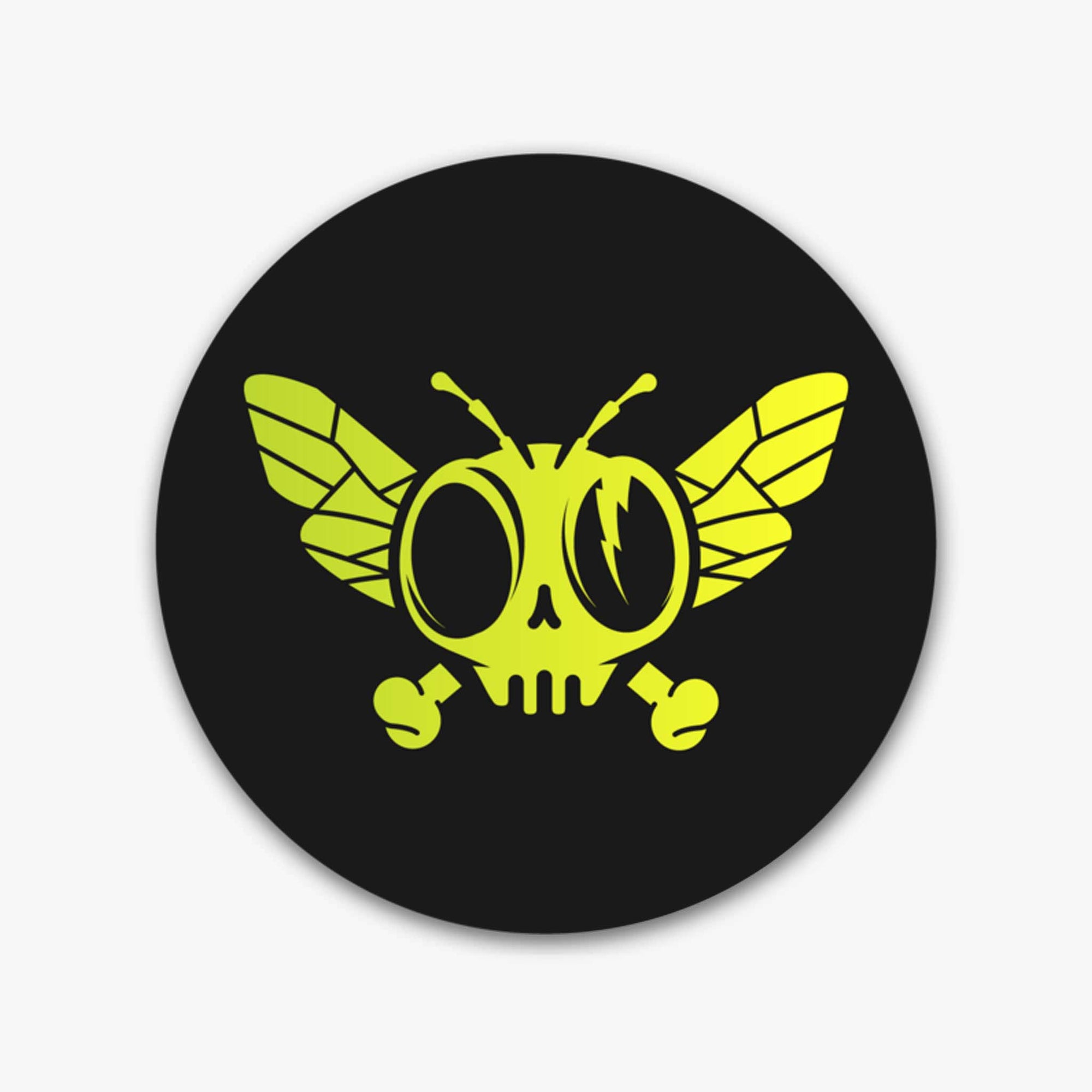 Black and Hi Viz Yellow Dead Fly Sticker - Large 2.5"-One Color