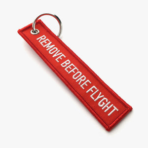 Flytanium "Remove Before Flyght" Tag Keychain-Red