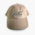 A beige baseball hat with the Tatersong embroidered on the front. 