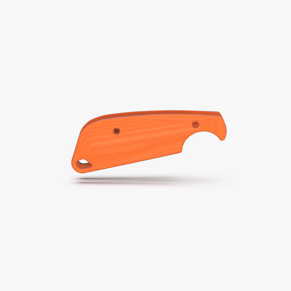 Back view of the Flex scales for the CRKT Minimalist in orange G-10.