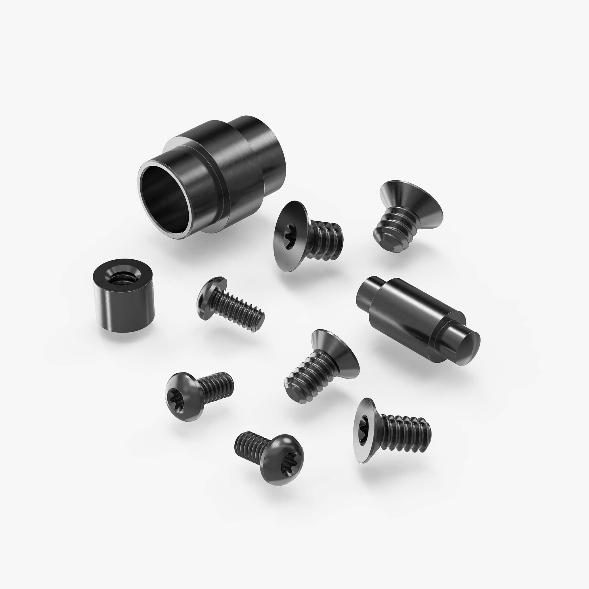 Full Titanium Hardware Kit for Spyderco Para 3 Knife-Titanium Black