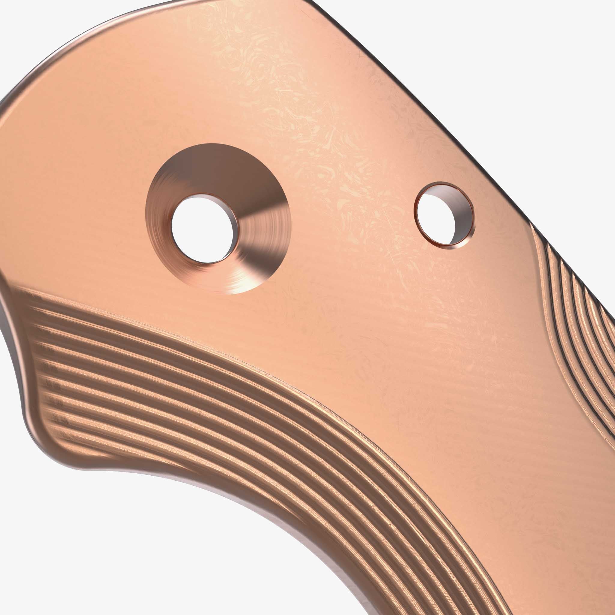 Lotus Copper Scales for Spyderco Para 3 Knife-Copper Stonewash