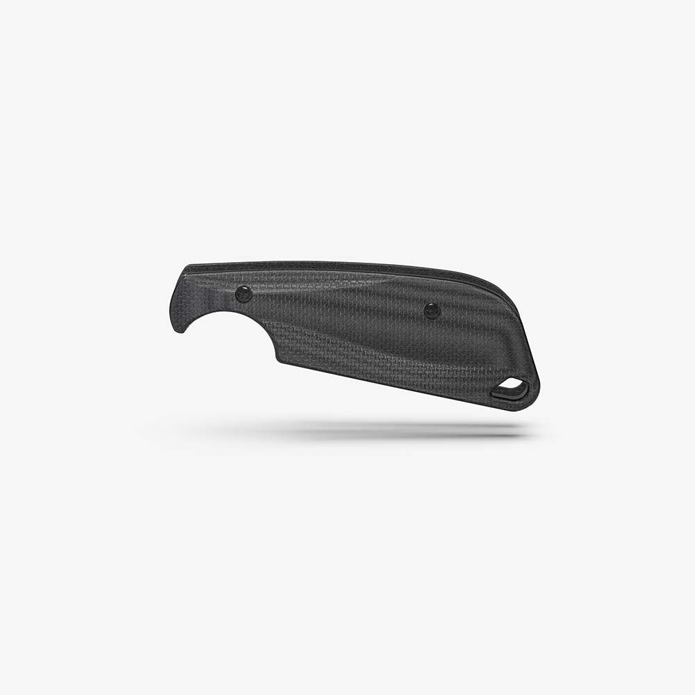 Front view of the Flex scales for the CRKT Minimalist in black micarta. 