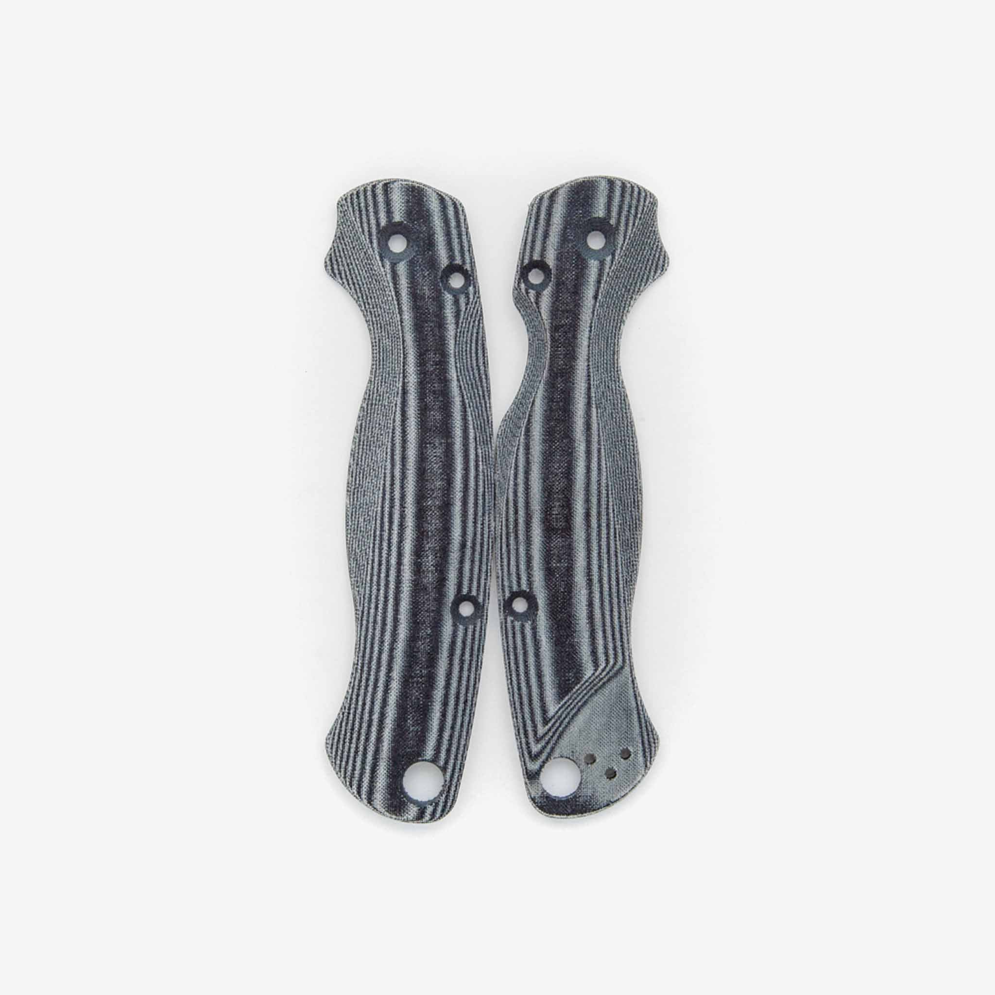 Lotus scales for the Spyderco Paramilitary 2 in black linen micarta.