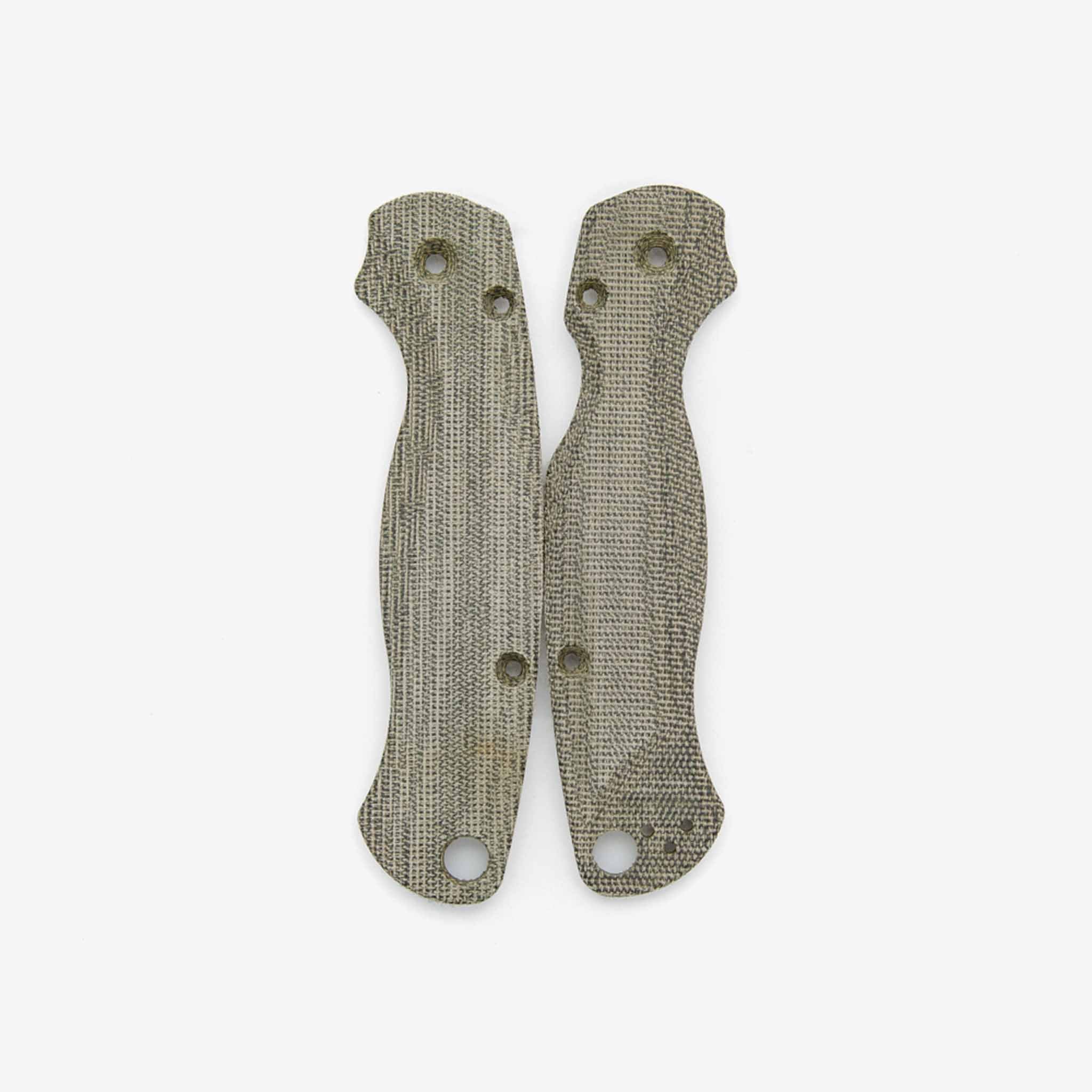 Lotus scales for the Spyderco Paramilitary 2 in green canvas micarta.