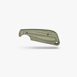 Front view of the Flex scales for the CRKT Minimalist in green micarta.