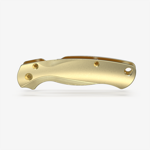 Brass scales for the Spyderco Paramilitary 2 knife. 