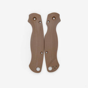 G-10 Lotus scales for the Spyderco Paramilitary 2 knife in the color brown